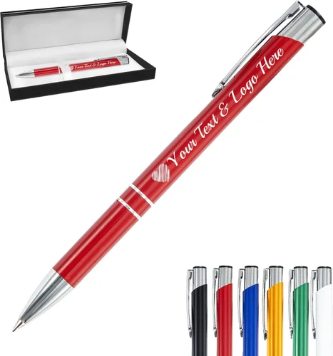 Vista 37 de Bolígrafo personalizado, 1 unidad, bolígrafo personalizado con logotipo de mensaje de nombre comercial grabado, tapa de clic de tinta negra, regalo