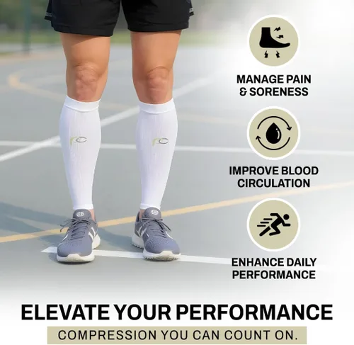 Vista 3 de PRO Compression Manga de pantorrilla para aliviar el dolor, protector de pantorrilla para correr, ciclismo, enfermeras y deportes