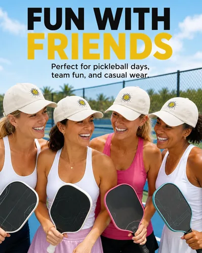 Vista 6 de Waldeal Sombrero de pickleball para mujer, gorra de béisbol bordada con margaritas Beige