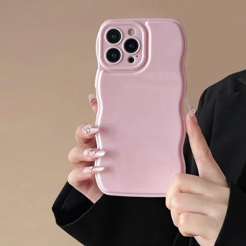 Vista 19 de FABSPARK - Funda para iPhone 11, diseño simple, marco ondulado, estética, silicona suave, color beige