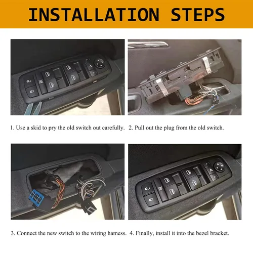 Vista 6 de TA-VIGOR Interruptor de ventana principal compatible con VW Golf MK4 2 puertas 1999 2000 2001 2002 2003 2004 2005 2006, reemplazo de interruptor
