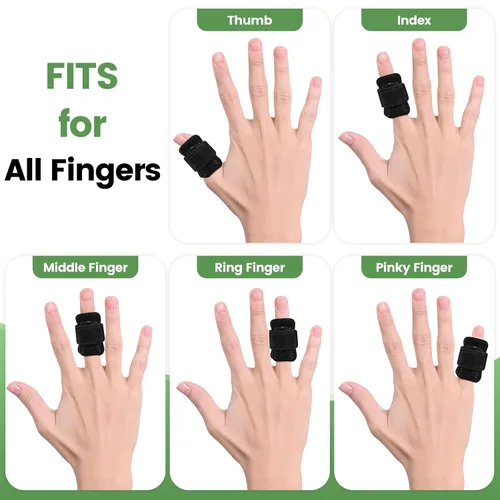 Vista 4 de 2 férulas Pinky, férula ajustable con 2 barras de metal, soporte universal para el dedo para hombres y mujeres Ajustable Trigger Finger Splint