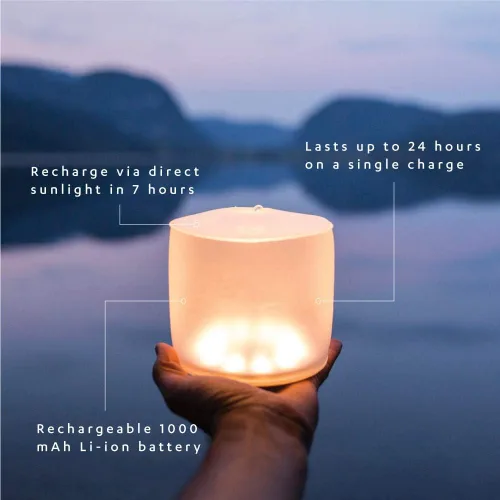 Vista 4 de MPOWERD Luci Lux: Linterna inflable solar recargable a través de energía solar o USB-C, 65 lúmenes, acabado mate + LED blanco cálido dura hasta 24