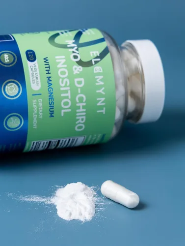 Vista 6 de Suplemento de inositol, mio-inositol y D-Chiro con citrato de magnesio, proporción 40:1 apoyo hormonal y de salud reproductiva para mujeres, vegano