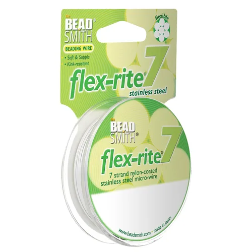 Vista 18 de The Beadsmith Flex-Rite - Alambre de acero inoxidable recubierto de nailon Transparente: 30 pies