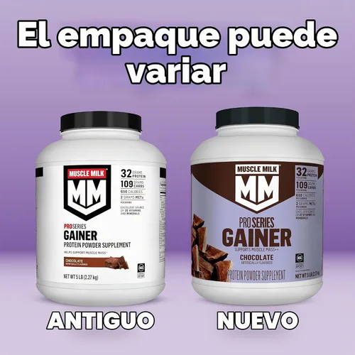 Vista 2 de Muscle Milk Gainer Proteína en Polvo, Chocolate, 32g Proteína, 5 Libras