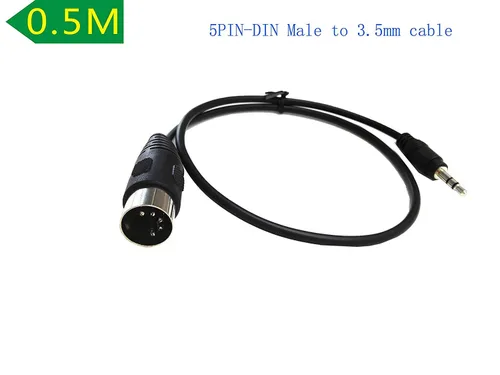 Vista 2 de SinLoon Cable DIN macho de 5 pines, cable de audio estéreo TRS macho estéreo de 5 pines a 0.138 in (1/8 pulgadas) para salida de señal