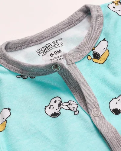 Vista 5 de Happy Threads Snoopy - Pijama de una pieza para bebé, pijama de forro polar de felpa para bebé niño