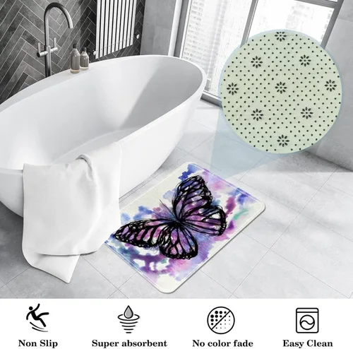 Vista 5 de Tapete duradero para puerta delantera, tapete antideslizante y absorbente para interiores y decoración de habitaciones, 24 x 16 pulgadas