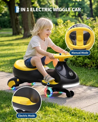 Vista 2 de Coche eléctrico de 12 V para niños de 3 a 6 años, funciona con pilas Negro