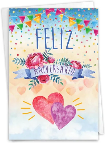 Vista 9 de NobleWorks Tarjeta de felicitación de aniversario español humorístico con sobre de 5 x 7 pulgadas (1 tarjeta) para parejas, marido, esposa, padres