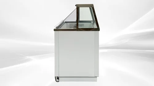 Vista 8 de cooler depot Gelato Congelador vitrina de inmersión para gabinete de inmersión Escaparate de helado Marco grueso curvo 47
