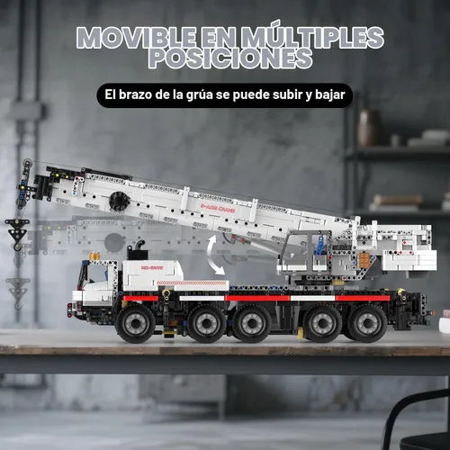 Vista 3 de Mould King Juegos de construcción de grúas de construcción, modelo de vehículo de construcción programable 17075 APP, kits de construcción de grúas