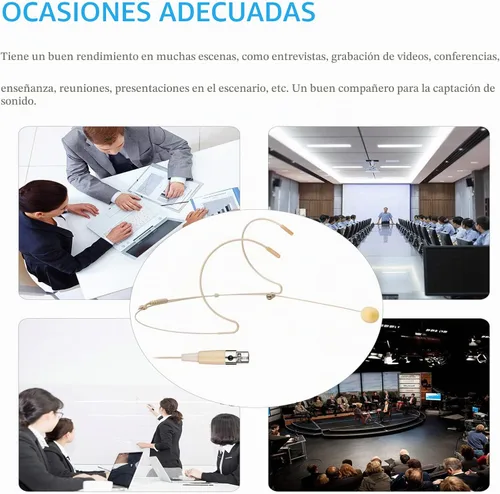 Vista 6 de Auriculares con micrófono discretos para colgar sobre la oreja, compatible con transmisor Shure Wireless System, ideal para conferencias