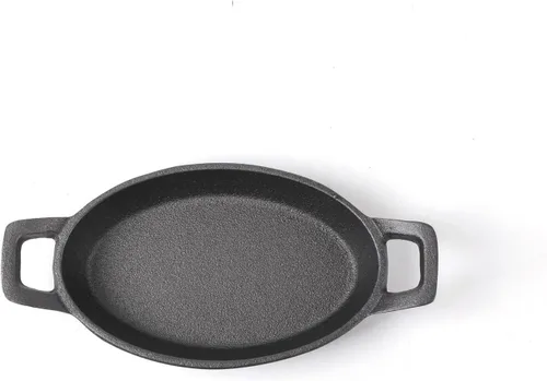 Vista 6 de HAWOK Mini platos ovalados de hierro fundido con una bolsa de almacenamiento, 6.1 x 3.85 pulgadas, 8 onzas, 4