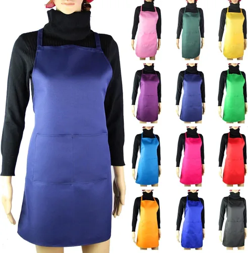 Vista 2 de 1pcs Plain Unisex Cook Cocina Catering delantal de trabajo Chefs profesionales camareros