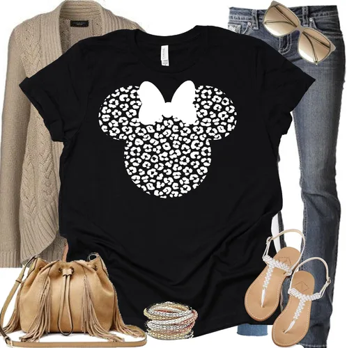 Vista 3 de Leopardo, Minnie Camisa, Cheetah Minnie Camisa, Animal Kingdom, Camisa Safari Casual Manga Corta Camisa