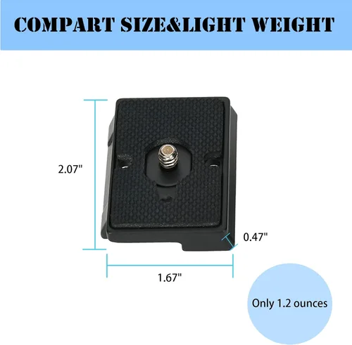 Vista 3 de 323 Placa de liberación rápida de 1/4 pulgadas con tornillo de trípode compatible con Manfrotto 200pl-14 RC2, trípode de cámara, cabeza esférica, 2