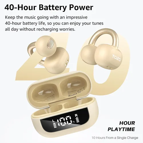 Vista 8 de TOZO S8 AMOLED - Reloj inteligente para mujer, pantalla HD a color de 1.32 pulgadas, llamadas y texto Bluetooth, auriculares OpenEarRing True Open