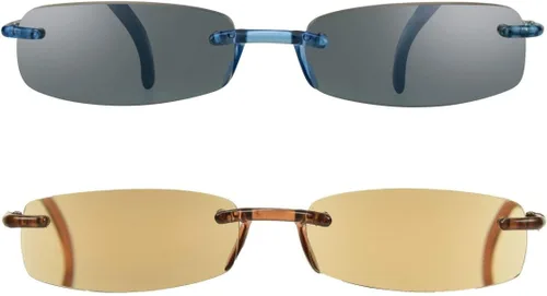Vista 7 de proSPORT 2 pares de lentes de sol de lectura tintados, sin montura para hombres y mujeres