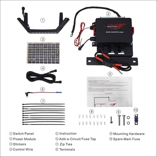 Vista 2 de Voswitch JL800 Panel de interruptores de agarre para Jeep Wrangler JL 2018-2023 y Gladiator 2020-2023
