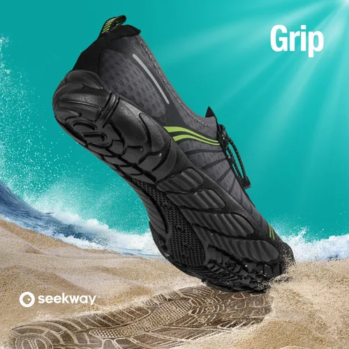 Vista 6 de SEEKWAY - Zapatos para usar en agua para adultos, unisex, tipo calcetín, de secado rápido, que brindan sensación de pies descalzos para la playa