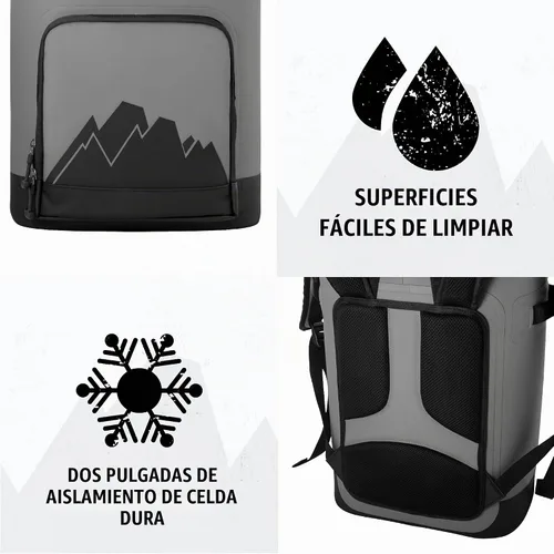 Vista 5 de Cordova Outdoors Mochila Backcountry Class con enfriador suave, bolsa térmica aislada, con aislamiento de espuma, duradera, protección UV