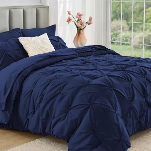 Vista 16 de JOLLYVOGUE Juego de edredón tamaño individual de 5 piezas – Juego de ropa de cama tamaño individual en una bolsa para todas las estaciones