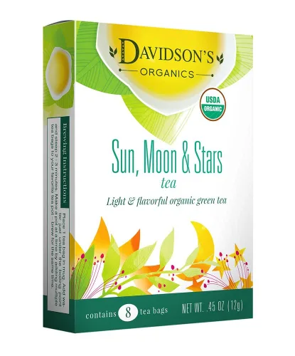 Vista 5 de Davidson's Organics, Melocotón especiado, 8 bolsas de té, paquete de 12