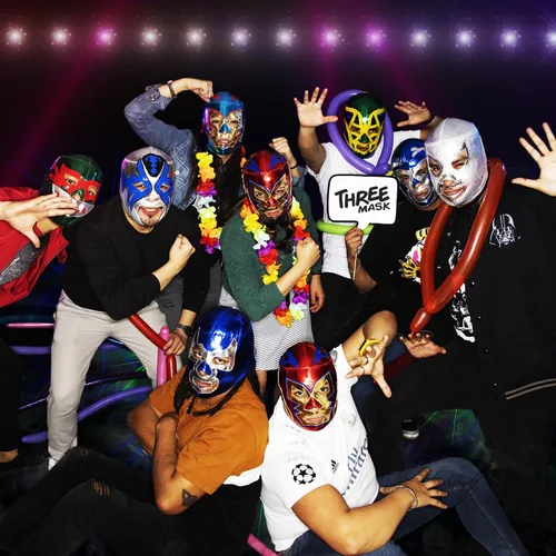 Vista 5 de Máscaras de lucha libre de calidad profesional (paquete de 8) Disfraz auténtico de Lucha Libre - Tamaño adulto Máscaras de Luchador hechas
