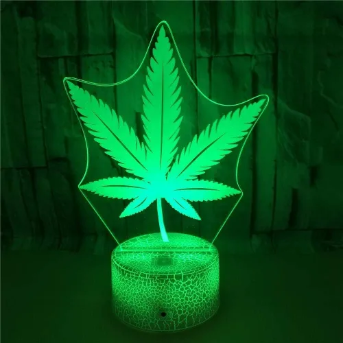Vista 10 de 420 hojas 3D LED lámpara de mesa luz nocturna ilusión visual óptica decoración del hogar iluminación