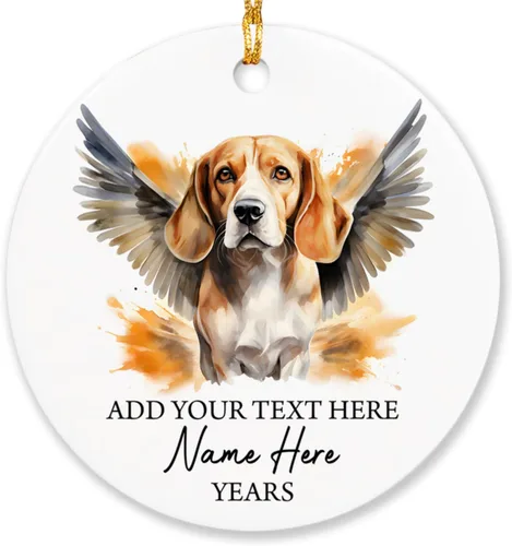 Vista 30 de Airedale Terrier - Adorno personalizado de alas de ángel para perro, regalo de pérdida de condolencias de mascotas, adorno de Navidad conmemorativo