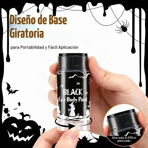 Vista 3 de Black & White Oil Face Body Paint Washable Halloween Cosplay Makeup