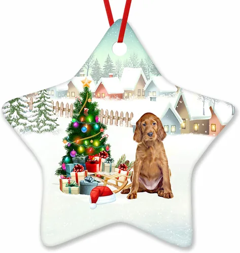Vista 104 de Prezzy Airedale Terrier - Adorno para decoración de árbol de Navidad, regalos lindos para amantes de los perros, para familiares y amigos, nuevo
