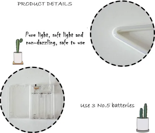 Vista 3 de MorTime - Bonitos letreros de luz LED neón para fiesta, accesorio de decoración de habitación de niñas, decoración de mesa, regalos para niños