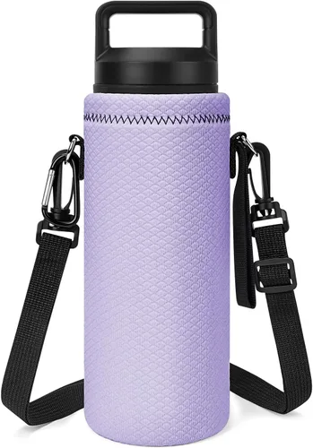 Vista 7 de Linkidea Portabidón de agua de neopreno con correa compatible con botella YETI Rambler de 18 oz/26 onzas, Yonder 25 onzas, bolsa de agua aislada