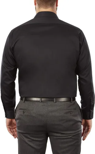 Vista 2 de Van Heusen Camisa de vestir para hombre, ajuste alto, cuello flexible, elástica, sólida (grande y alto)