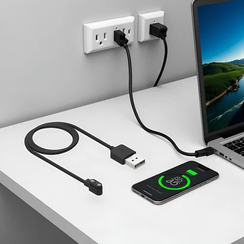 Vista 5 de Compatible con cargador de reloj inteligente Da Fit, cable de carga USB de repuesto para reloj inteligente, reloj inteligente, cables de repuesto