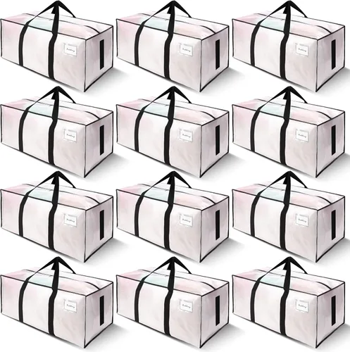Vista 22 de SWEET DOLPHIN Paquete de 8 bolsas de mudanza resistentes de 200 libras con asas envolventes, bolsas de almacenamiento extra grandes para ahorrar