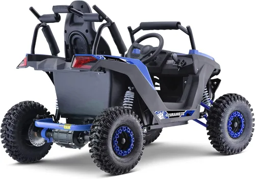 Vista 5 de MotoTec Raider Kids UTV 48v 1200w suspensión completa azul