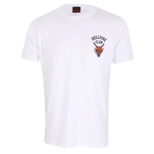 Vista 2 de Camiseta de Manga Corta Stranger Things Helfire Club Blanco Unisex