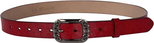 Vista 275 de Cinturón de cuero clásico con hebilla de metal para mujer con vestido de jeans