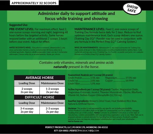 Vista 4 de Perfect Prep EQ Training Day Polvo calmante – 5LB
