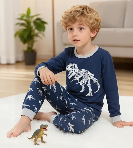 Vista 8 de HONGTEYA Ropa de Halloween para niños y niñas, ropa de esqueleto de algodón para niños pequeños, talla 3-7T