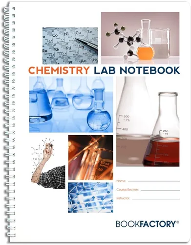 Vista 6 de BookFactory Cuaderno de laboratorio de química sin carbono, 25 juegos de páginas duplicadoras Scientific Grid Pages, Durable Translucent Cover