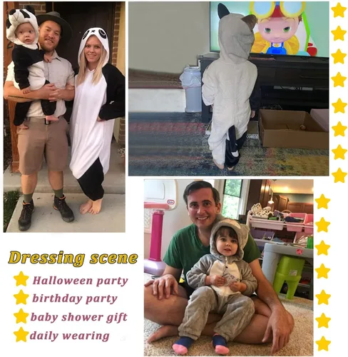 Vista 8 de TONWHAR Disfraz unisex de Halloween de animales para bebé y niño pequeño para otoño e invierno