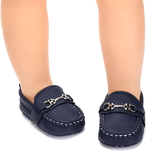 Vista 3 de LONSOEN Mocasines para bebés y niños y niñas, Mocasín