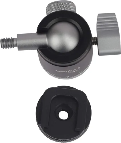Vista 6 de Adaptador de cabeza de bola mini trípode de 360 grados giratorio Pan 90 ° Tilt con soporte de zapata fría con tornillo de 1/4 "para cámaras réflex