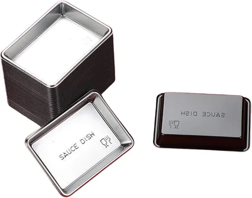 Vista 7 de Paquete de 100 platos de salsa rectangulares, mini platos desechables de postre para inmersión, platos de sopa, platos de soja, condimentos