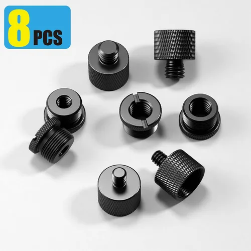 Vista 7 de Paquete de 8 adaptadores de soporte de micrófono, adaptador de micrófono de rosca de tornillo